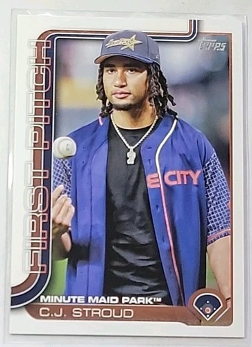 C.J. Stroud 2025 Topps First Pitch Insert Card #FP-10 Houston Astros