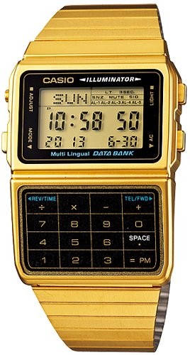 Watch CASIO DATA BANK CALCULATOR DBC-611G-1DF Calculator Steel Golden