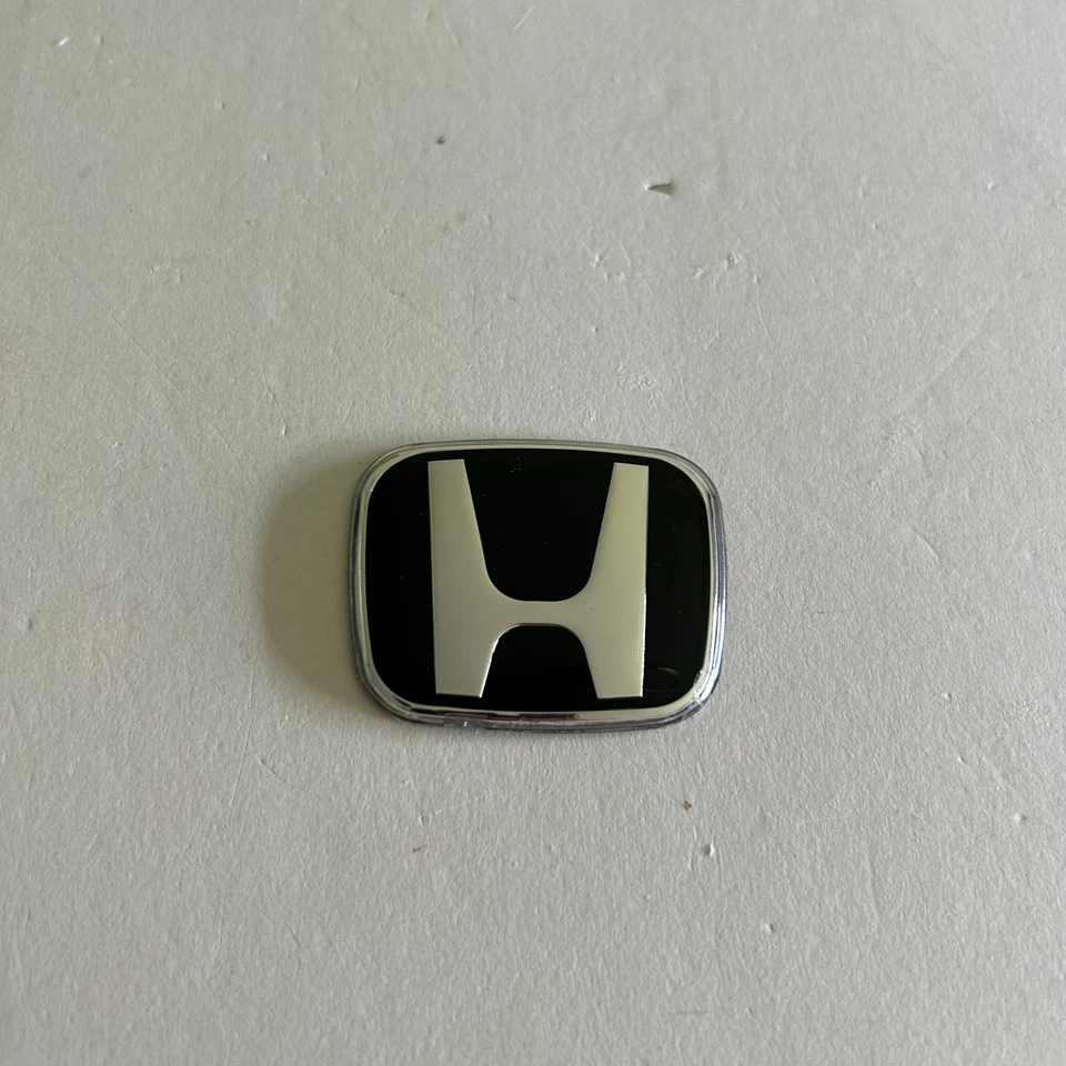 Chrome on Black Honda Emblem for Steering Wheel Sport Badge Civic Accord - Image 2 of 3