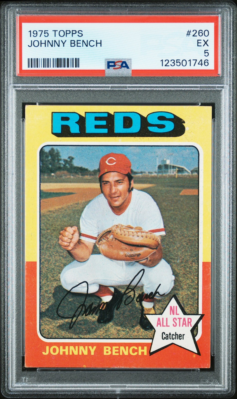 1975 TOPPS #260 JOHNNY BENCH PSA 5
