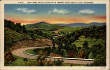 Tennessee Valley Authority Freeway Norris Dam Tennessee vintage postcard c207