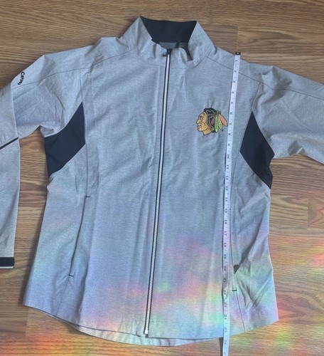 FootJoy FJ DryJoys Hydrolite Rain Jacket Gray Full Zip M Blackhawks Logo NWOT - Picture 4 of 17