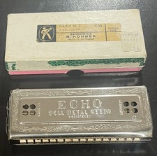 Vintage M. Hohner The Echo 2-Sided Harmonica 54/64 M2 C/G - Made in Germany
