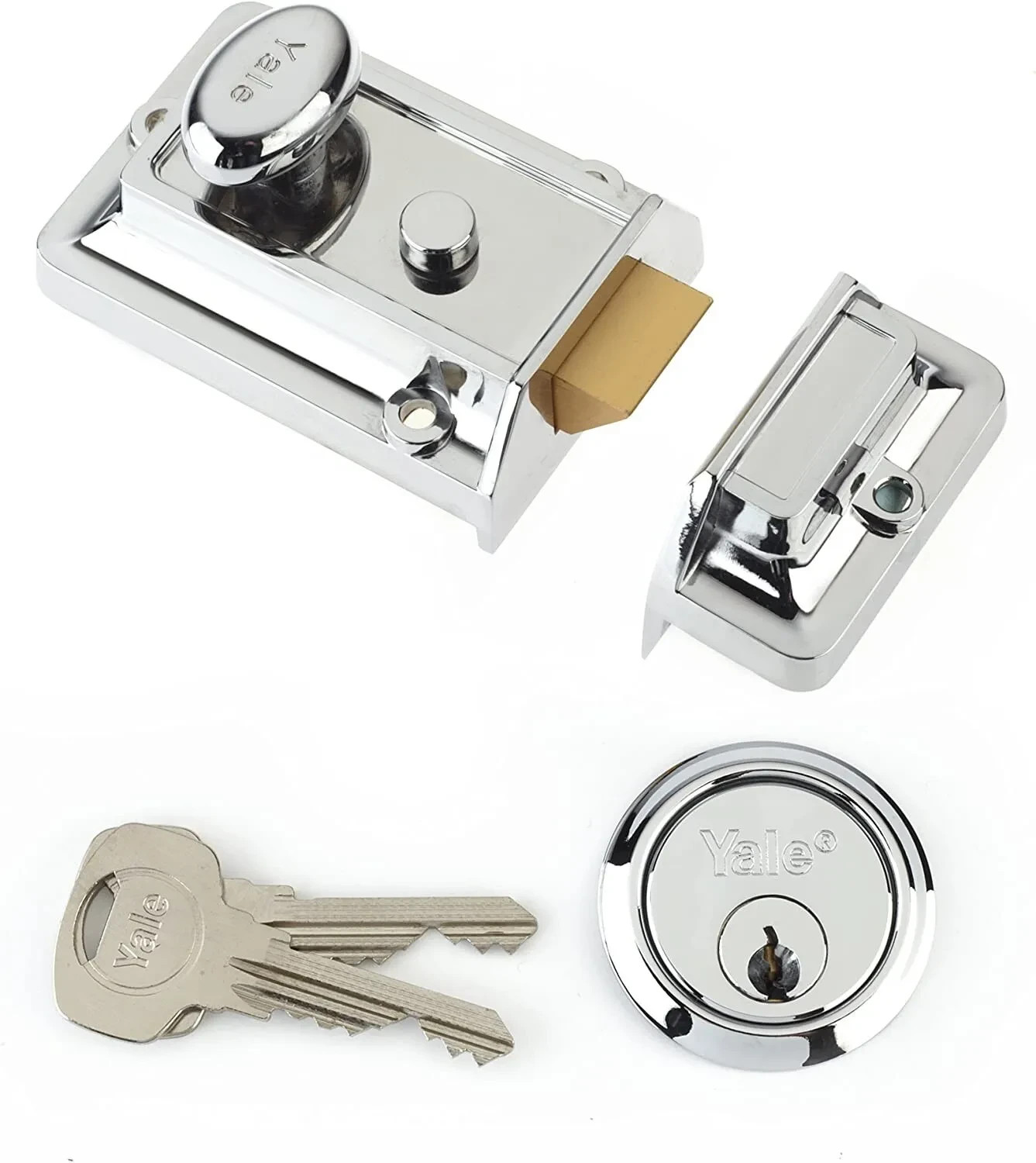 Original Yale Locks - (P-77-CH-CH-60) Traditional Nightlatch 60mm, Chrome Finish
