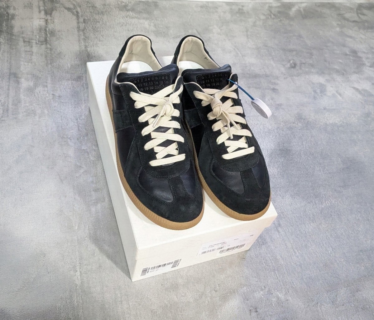 Maison Margiela GAT Sneakers Men 11 44 Navy Blue Suede Leather Low