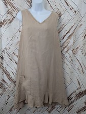 Flax V Neck Sleeveless Linen Dress