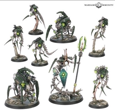 Geomancer Canoptek Circle Tokens, Karten, Necron Warriors und NPO Karten
