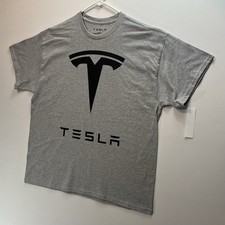 Tesla Logo Gray Tee Adult Size Small Elon Musk, Space-X T-Shirt, New Condition