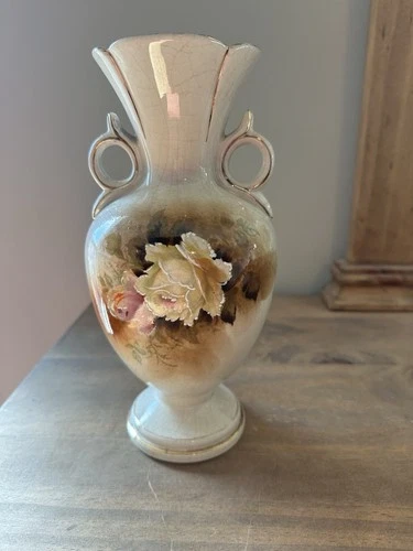 Vintage Royal Fenton Made In England Rose Vase 9.5”T