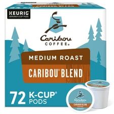 Caribou Blend Coffee, K-Cups, Medium Roast, 72 Count