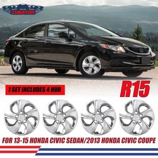Set Of 4 15 Inch Hubcaps For 2013-2015 Honda Civic Sedan R15 Wheel Rims Cover Set Of 4 15 Inch Hubcaps For 2013-2015 Honda Civic Sedan R15 Wheel Rims Cover