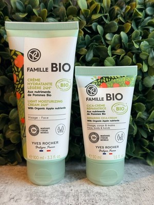 Yves Rocher FAMILLE BIO - Light Moisturizing Cream 24H & Repairing Cica Cream