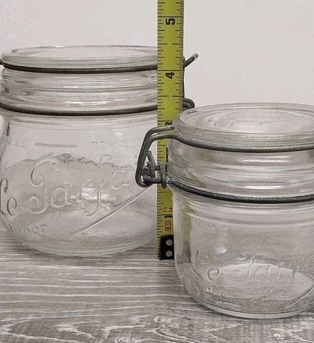 Lote de tarros con tapa de bloqueo Le Parfait vidrio estilo albañil decoración de cocina vintage - Imagen 5 de 5