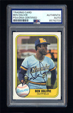 BEN OGLIVIE SIGNED 1981 FLEER BASEBALL CARD PSA/DNA AUTO MILWAUKEE BREWERS HOF