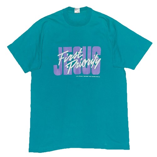 Vtg 90s Fruit of the Look Jesus First Priority Jeff Moody Christian T Shirt XL