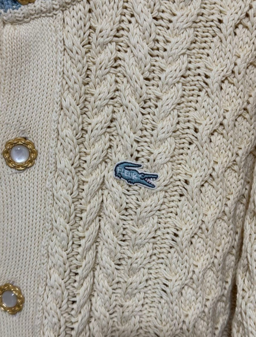 Lacoste × Golf LE FLEUR Collaboration Knit Cardigan Jacket Size XL thumbnail 4