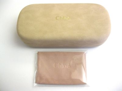 NEW CHLOE BEIGE SUEDE LEATHER SUNGLASSES EYEGLASSES HARD  display picture 3