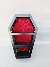 Coffin Shelving Display Gothic Homeware - Spider Web - Red Velvet