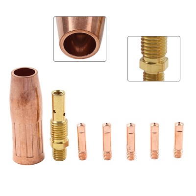 7 Stück 11-35 Kontaktspitze 21-50 Düse M10x1,5 Gasdiffusor für Tweco MIG Gun