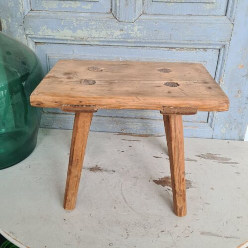 B2086 Schöner, alter Hocker ~ Bauernhocker ~ Schemel ~ Shabby Chic ~ Melkschemel - Bild 8 von 10