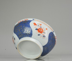30cm Large Antique Kangxi Lily and Peony Bowl Imari Colour Chinese ca 17...