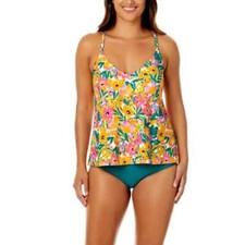 Anne Cole Limited Edition Ladies Swim Triangle Tankini Top Size S Floral