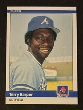 1984 Fleer Terry Harper Baseball Card #180 Braves OF EXMT O/C