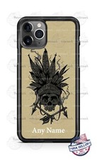 Funda de teléfono personalizada con cabeza de calavera india nativa para iPhone Samsung S20 LG Google