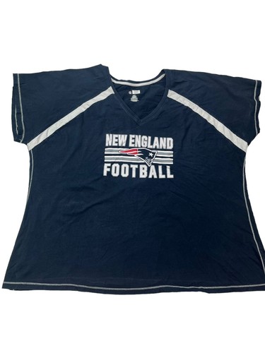 New England Patriots NFL Women's Plus 4X Short Sleeve Knit Top Shirt - Picture 7 of 23