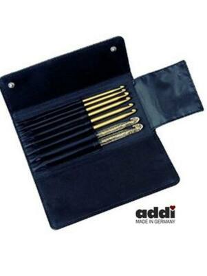 Addi Click Häkelnadel Pack mit Etui austauschbar 8er Set mit schwarzem Etui
