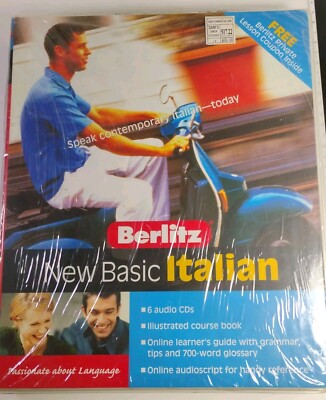 Berlitz New Basic Italian Course 6 x CD's Illustrated Course Book 2005
