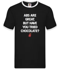 Abs Are Great, Chocolate? - Mens Ringer - Choc Chocs Love Gym Funny
