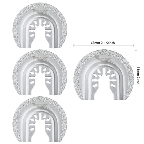 4X 63mm Oscillating Multi Tool Blade Diamond Saw Set for Mortar Grout Removal - Picture 7 of 10