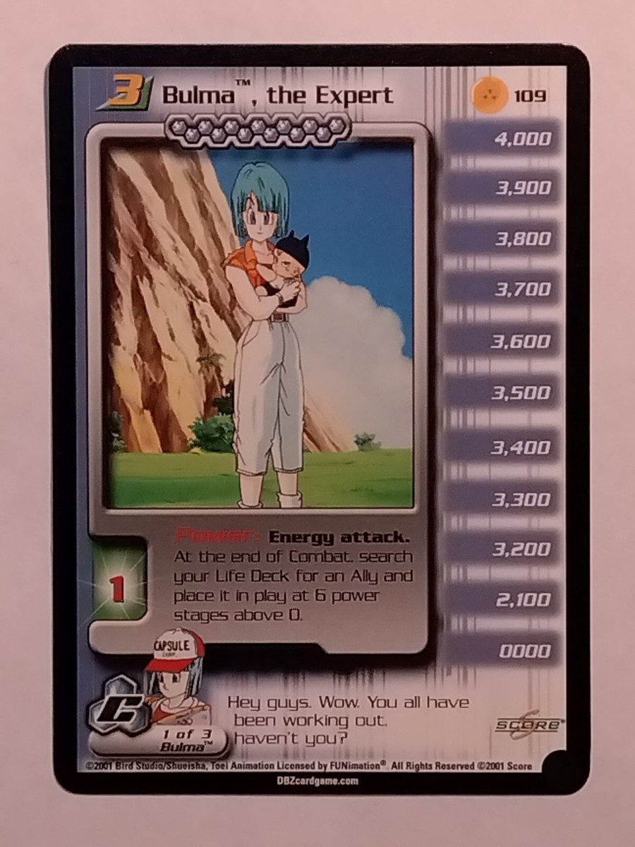 DBZ Dragon Ball Z CCG TCG Bulma, The Expert Lv 3 109 Unlimited Nm