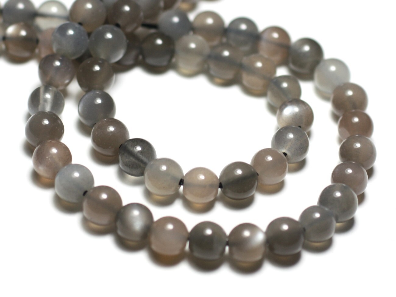 Pierre de Lune Irisée en Perles Boules de 5mm pour Joaillerie Artisanale