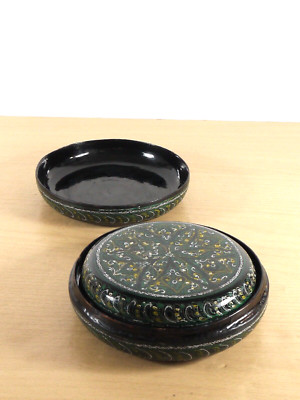 Vintage burmesische handgefertigte Lackwaren Betel Kun-It Schmuck Paar Schatullen