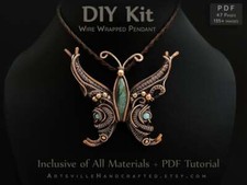 Full DIY Kit Butterfly Pendant Making Adults Craft Jewelry Wire Wrap Tutorial