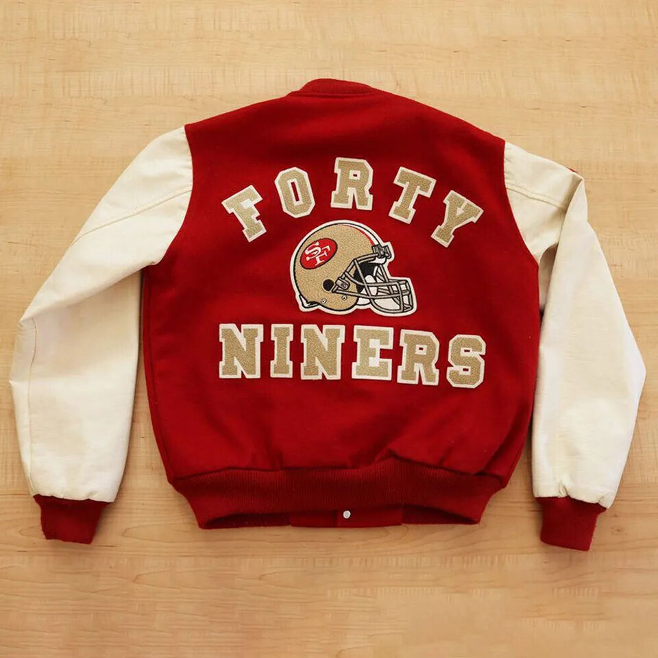 49ers Apparel Authentic Wool Varsity Jacket San Francisco 49ers