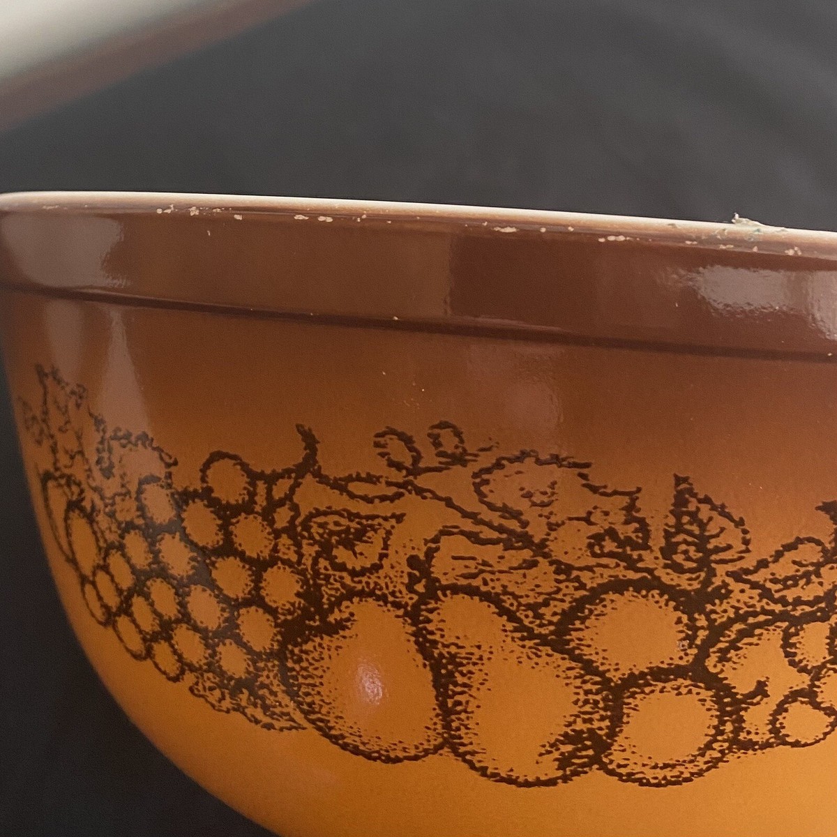 Vintage Pyrex #403 Old Orchard Pattern Brown Nesting Mixing Bowl