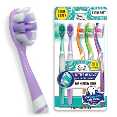 GuruNanda Butter on Gums Toothbrush with Extra Soft Bristles for Sensitive Gums