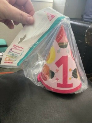 Unique 1st Birthday Party Paper Cone Hat  Ladybugs New!