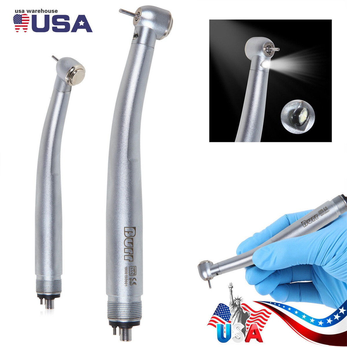 Dental High Speed Handpiece LED Type Turbine 2/4 Holes E-generator
