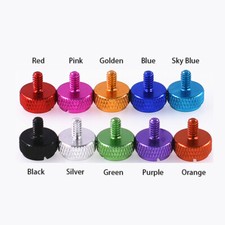 UNC Color Aluminum Alloy Knurled-Head Thumb Slotted Screws 6-32x6.5mm/10mm/12mm