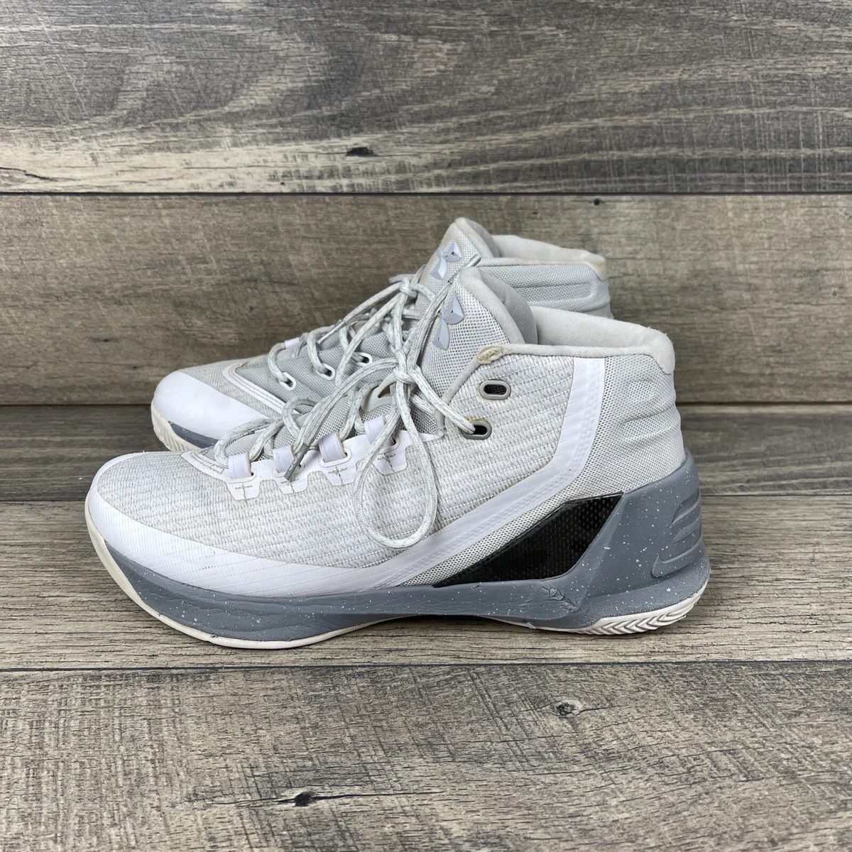 Under Armour Curry 3 Basketball Shoes Men White Gray size 10