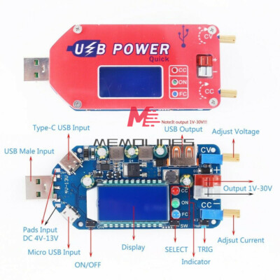 USB DC5V to 3.3~24V 15W Adjustable Step Up/Down Boost Buck Power Supply Module