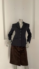 Mondi Women Blazer Jacket Black White Stripes Size Fr 36