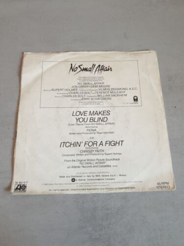 Fiona Love Makes You Blind Chrissy Faith Itchin' for A Fight 45 Ost 1984 - Picture 2 of 4