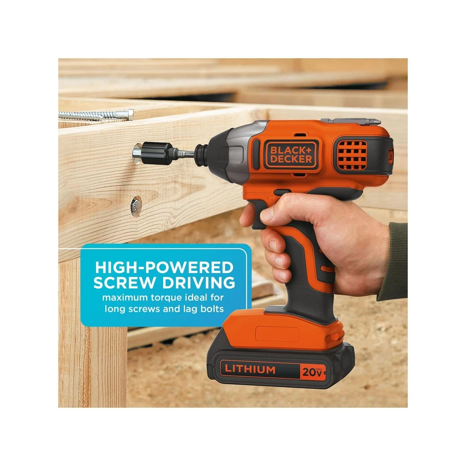 BLACK DECKER 20V MAX POWERCONNECT Cordless Impact Driver 1375 in lb Torque - Image 3 of 4