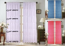 1PC VOILE SHEER CRUSHED RUFFLE WINDOW DRESSING CURTAIN PANEL DRAPE TREATMENT