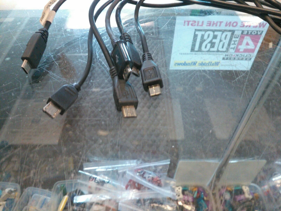 lot of 6 Micro USB Data / Charging Cord Black 3ft Charger Cell Phones free ship - Image 3 of 4